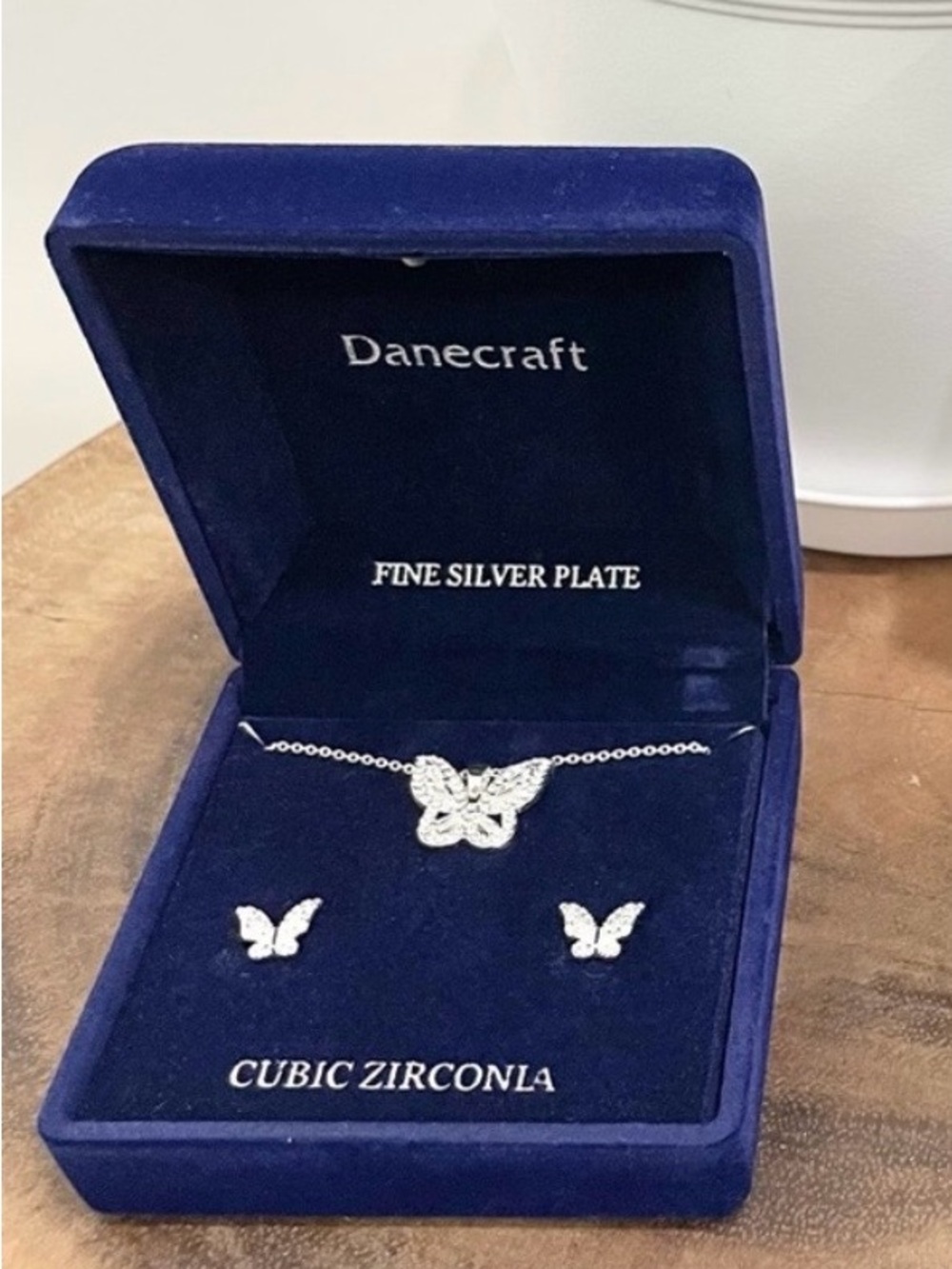 Fine Silver Plate Butterfly Necklace